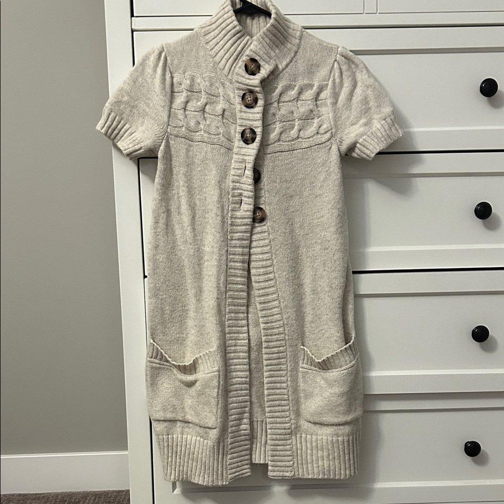 Gap Cream Knit Cardigan with Button Details